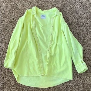 Zara Lime Green Button Up shirt!